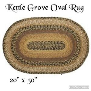 Braided Area Rug Oval Floor Carpet 20"x30" New Kettle Grove  VHC